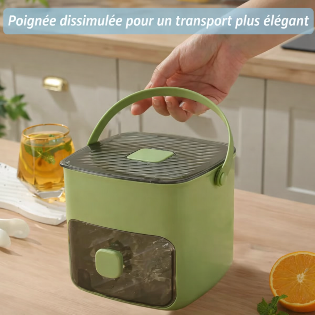 Ensemble de bacs à glaçons empilables avec bac de rangement et pelle