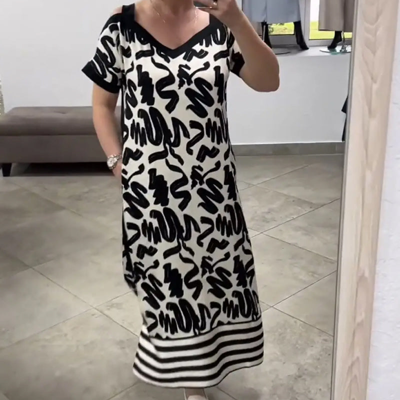 Robe d'été légère à col en V pour femme