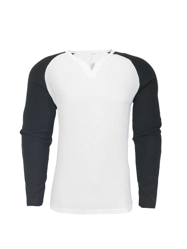 Ensemble de hauts raglan côtelés coupe slim pour homme