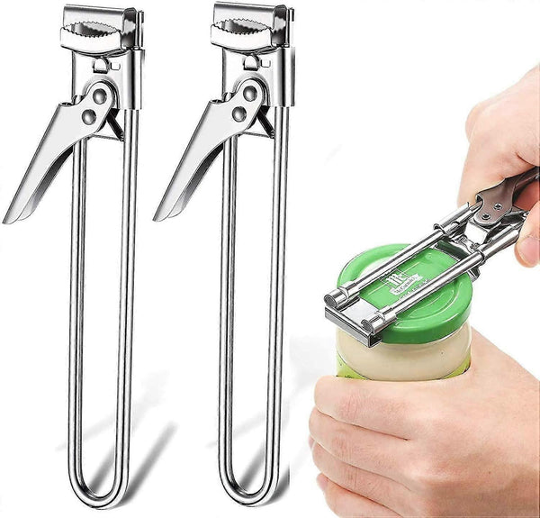 Ouvre-bocal et ouvre-boîte multifonctionnel réglable en acier inoxydable