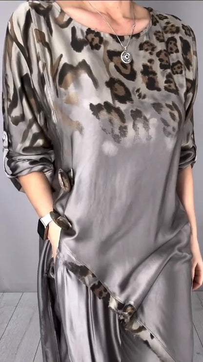 Ensemble tunique imprimée légère et pantalon large pour femme