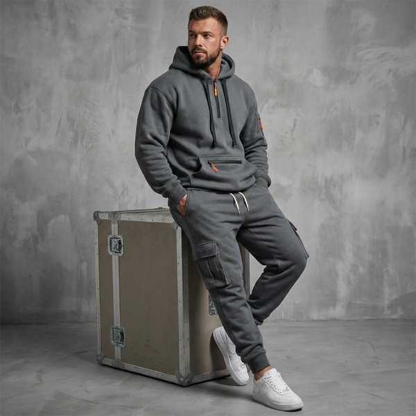 Ensemble sweat à capuche et jogging thermique pour homme