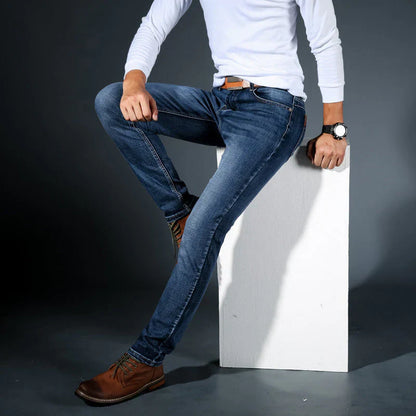 Jeans fuselés extensibles 4 directions de qualité supérieure pour hommes