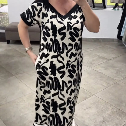 Robe d'été légère à col en V pour femme