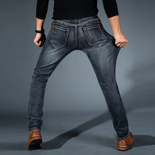Jeans fuselés extensibles 4 directions de qualité supérieure pour hommes