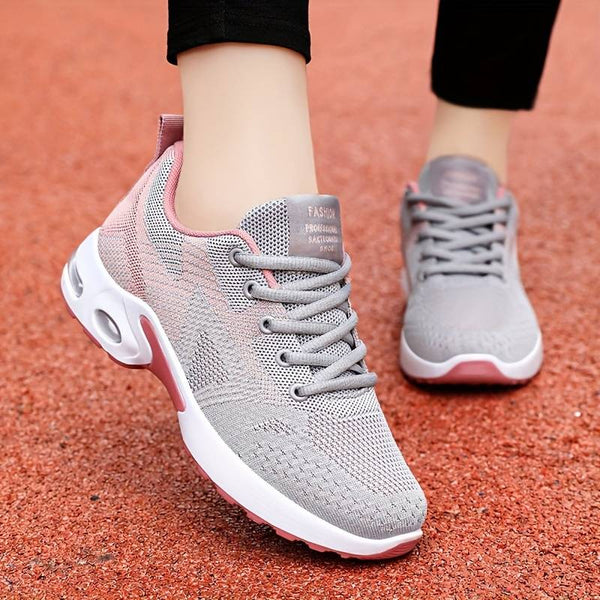 Baskets à lacets pour femme, à empiècements colorés et semelle Air-Cushion