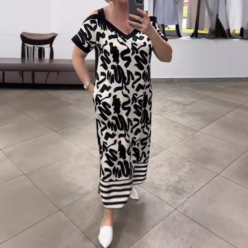 Robe d'été légère à col en V pour femme