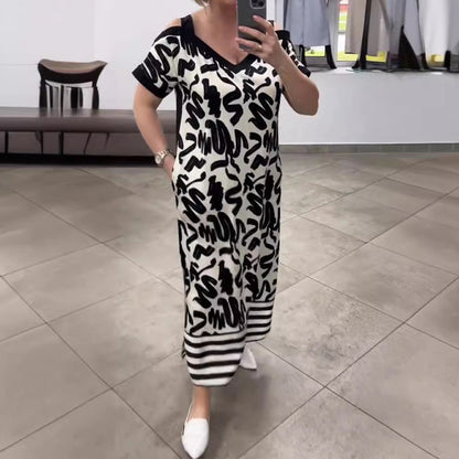 Robe d'été légère à col en V pour femme