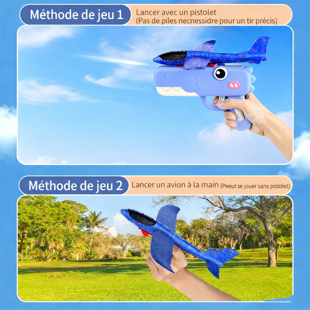 Lanceur d'avions en mousse DinoFly pour enfants