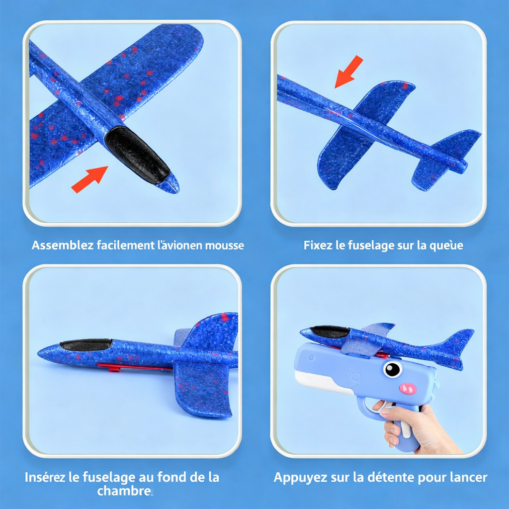 Lanceur d'avions en mousse DinoFly pour enfants