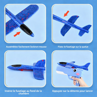 Lanceur d'avions en mousse DinoFly pour enfants