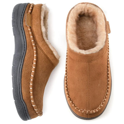 Mocassins antidérapants en peluche pour hommes : chauds et à bout large
