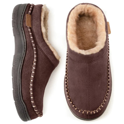 Mocassins antidérapants en peluche pour hommes : chauds et à bout large