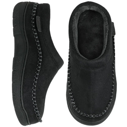 Mocassins antidérapants en peluche pour hommes : chauds et à bout large
