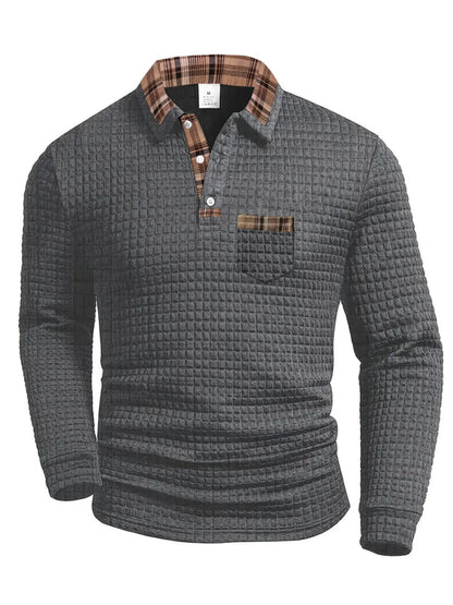 Pull à manches longues en maille texturée classique pour homme