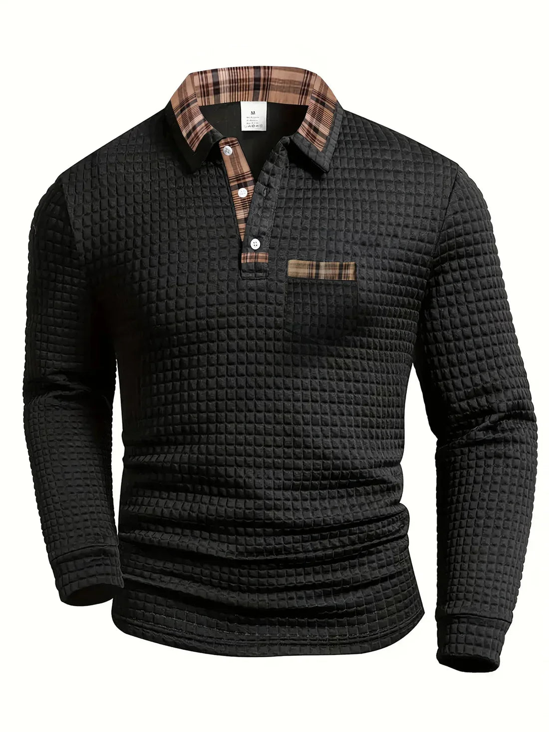 Pull à manches longues en maille texturée classique pour homme