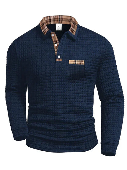 Pull à manches longues en maille texturée classique pour homme