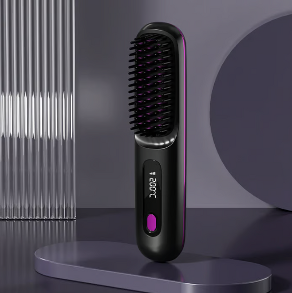 Brosse lissante chauffante sans fil en céramique