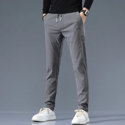 Pantalon slim droit pour homme en mélange de coton