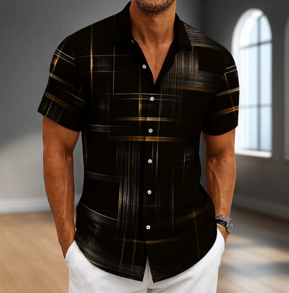 Chemise boutonnée légère en mélange de soie pour homme