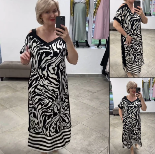 Robe d'été légère à col en V pour femme