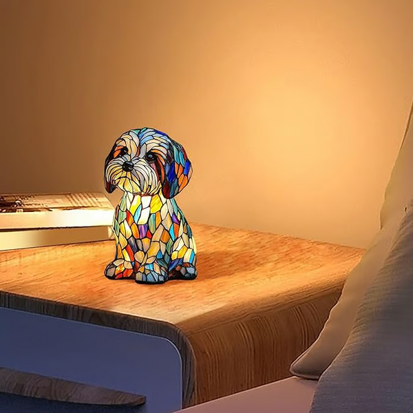 Veilleuse en verre 3D en forme de chat, rechargeable par USB, avec lumière chaude