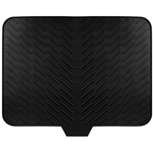 Grand tapis égouttoir à vaisselle en silicone avec rebord