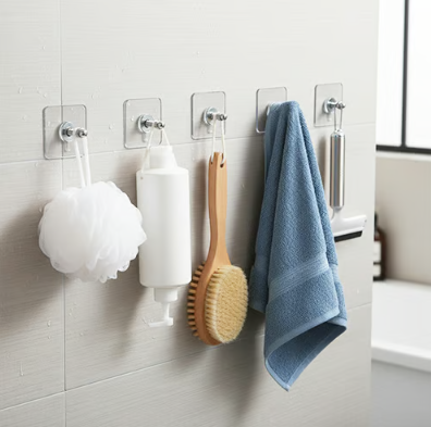 Ensemble de crochets muraux adhésifs transparents sans perçage