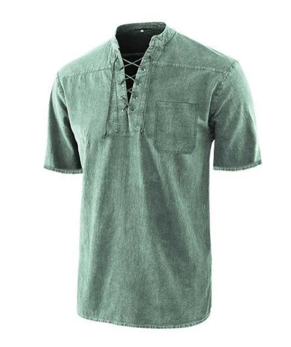 T-shirt d'été décontracté pour homme avec détails en dentelle vintage