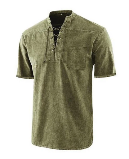 T-shirt d'été décontracté pour homme avec détails en dentelle vintage