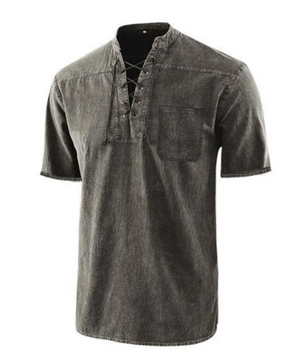 T-shirt d'été décontracté pour homme avec détails en dentelle vintage