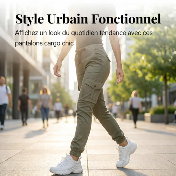 Pantalon cargo de jogging à poches utilitaires pour femme