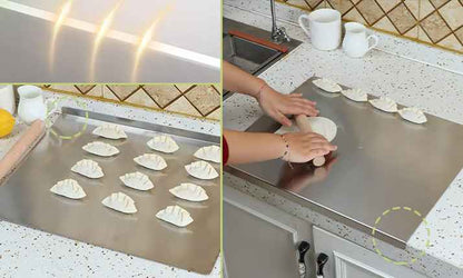 Planche à Découper de Cuisine en Acier Inoxydable Non Poreuse