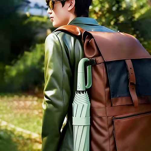 Parapluie de voyage automatique coupe-vent à boucle annulaire