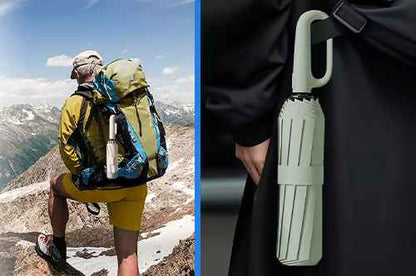 Parapluie de voyage automatique coupe-vent à boucle annulaire