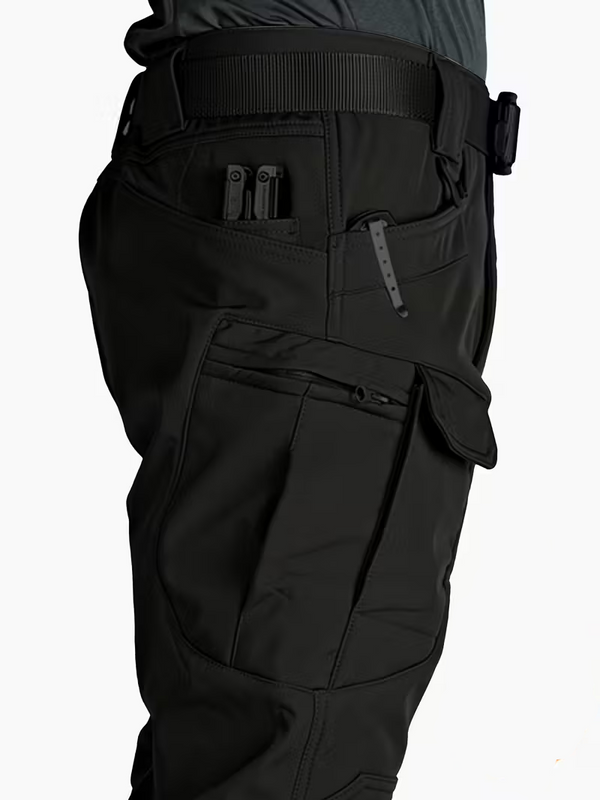 Pantalon cargo tactique d'hiver pour homme, doublé polaire