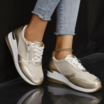 Nouvelles baskets orthopédiques à lacets et fermeture éclair latérale pour femmes