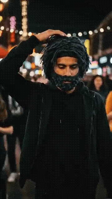 Perruque tricotée d'hiver et bonnet à barbe